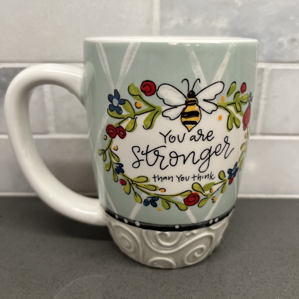 Inspirational Mug "You are stronger Than you think" honey bee